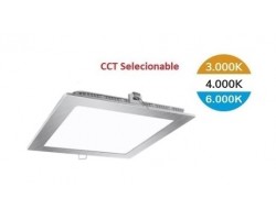 Downlight panel LED Cuadrado 120x120mm Niquel Satinado 6W CCT